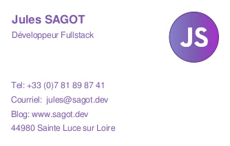 Carte de visite de Jules Sagot