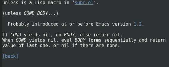 Describe Emacs function